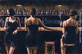 Famous Bar Paintings - Study For 3 Girls in Bar
